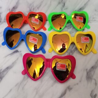 Fancy Style Glasses / Sun Glasses / Party Glasses / Kid Glasses / Hearth Style Glasses - Random Multi Color Art # SS-G00016-1Pc
