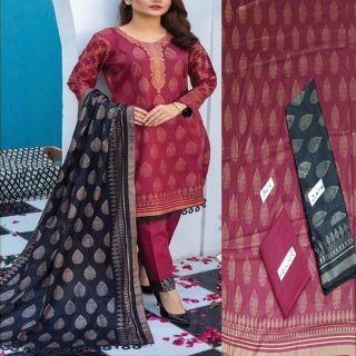 Fancy Banarsi Printed Unstitched 3 Piece Suit Best for Girls  & women - Art# SS - FBP - B11 - BD