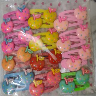 Fancy Fruit Style Hair Clips for Girls and Women - Random Multi Color- Art# SS-Fruit Apple 01-1Pc-FGAH-0001-1Pc