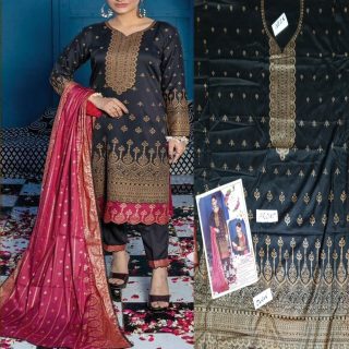 Fancy Banarsi Printed Unstitched 3 Piece Suit Best for Girls  & women - Art# SS - FBP - B03 - BD