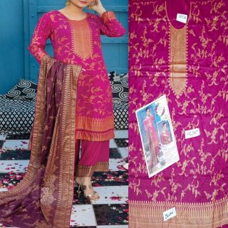 Fancy Banarsi Printed Unstitched 3 Piece Suit Best for Girls  & women - Art# SS - FBP - B05 - UF