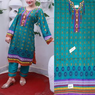 Fancy Malai Printed Unstitched 3 Piece Suit Best for Girls  & women - Art# SS - FMPL - M010 - UF