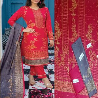 Fancy Banarsi Printed Unstitched 3 Piece Suit Best for Girls  & women - Art# SS - FBP - B04 - BD