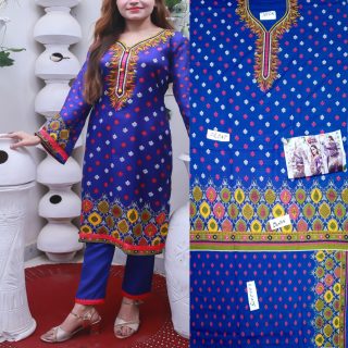 Fancy Malai Printed Unstitched 3 Piece Suit Best for Girls  & women - Art# SS - FMPL - M09 - UF