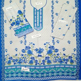 Fancy Printed Lawn Unstitched 3 Piece Suit Best for Girls  & women - Art# SS - FPL - SL8000-06 - UF