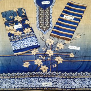 Fancy Printed Lawn Unstitched 3 Piece Suit Best for Girls  & women - Art# SS - FPL - SL8000-14 - UF