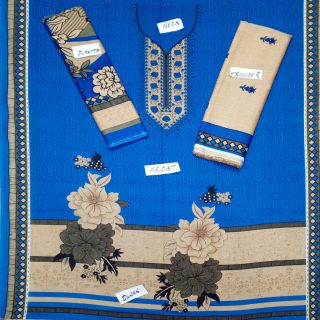 Fancy Printed Lawn Unstitched 3 Piece Suit Best for Girls  & women - Art# SS - FPL - SL8000-18 - UF