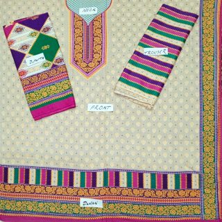 Fancy Printed Lawn Unstitched 3 Piece Suit Best for Girls  & women - Art# SS - FPL - SL8000-16 - UF