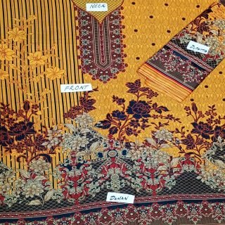 Fancy Printed Lawn Unstitched 3 Piece Suit Best for Girls  & women - Art# SS - FPL - SL8000-33 - UF