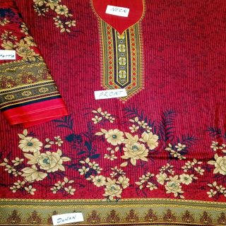 Fancy Printed Lawn Unstitched 3 Piece Suit Best for Girls  & women - Art# SS - FPL - SL8000-34 - UF