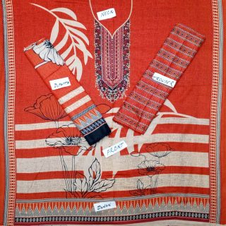 Fancy Printed Lawn Unstitched 3 Piece Suit Best for Girls  & women - Art# SS - FPL - SL8000-21 - UF