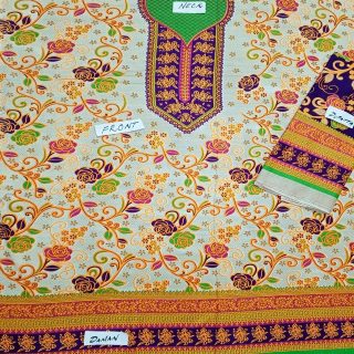 Fancy Printed Lawn Unstitched 3 Piece Suit Best for Girls  & women - Art# SS - FPL - SL8000-26 - UF