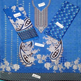 Fancy Printed Lawn Unstitched 3 Piece Suit Best for Girls  & women - Art# SS - FPL - SL8000-22 - UF