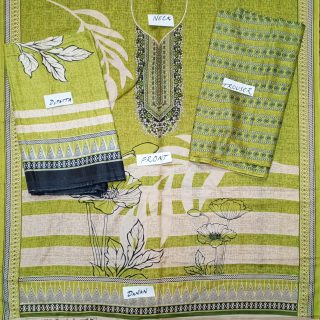 Fancy Printed Lawn Unstitched 3 Piece Suit Best for Girls  & women - Art# SS - FPL - SL8000-01 - UF