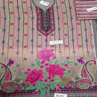 Fancy Printed Lawn Unstitched 3 Piece Suit Best for Girls  & women - Art# SS - FPL - SL8000-41 - UF