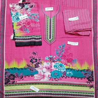 Fancy Printed Lawn Unstitched 3 Piece Suit Best for Girls  & women - Art# SS - FPL - SL8000-44 - UF