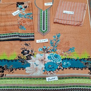 Fancy Printed Lawn Unstitched 3 Piece Suit Best for Girls  & women - Art# SS - FPL - SL8000-48 - UF