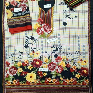 Fancy Printed Lawn Unstitched 3 Piece Suit Best for Girls  & women - Art# SS - FPL - SL8000-56 - UF