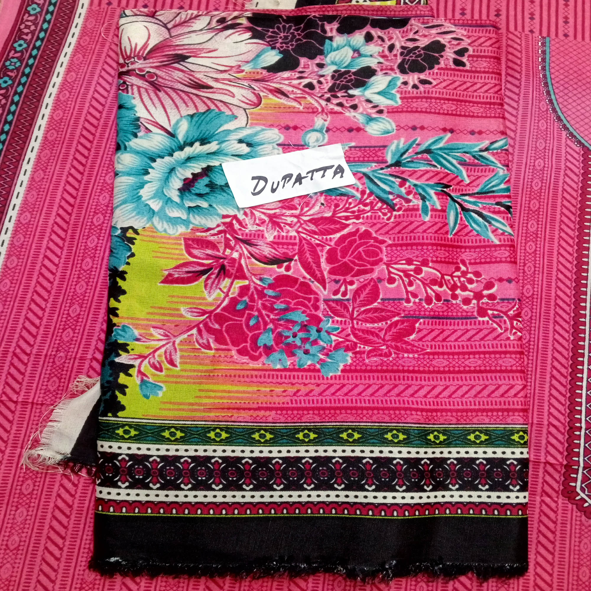 Fancy Printed Lawn Unstitched 3 Piece Suit Best for Girls & women - Art# SS - FPL - SL8000-44 - UF - Image 6