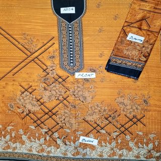 Fancy Printed Lawn Unstitched 3 Piece Suit Best for Girls  & women - Art# SS - FPL - SL8000-35 - UF