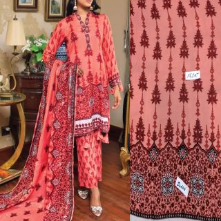 Fancy Printed Lawn Unstitched 3 Piece Suit Best for Girls  & women - Art# SS - FPL - LC - SL9000-05 - UF