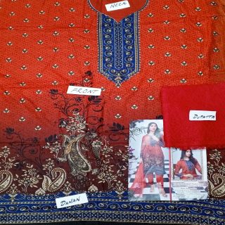 Fancy Malai Printed Unstitched 3 Piece Suit Best for Girls  & women - Art# SS - FMPL - SC - M16 - UF