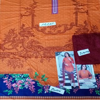 Fancy Malai Printed Unstitched 3 Piece Suit Best for Girls  & women - Art# SS - FMPL - SC - M03 - UF