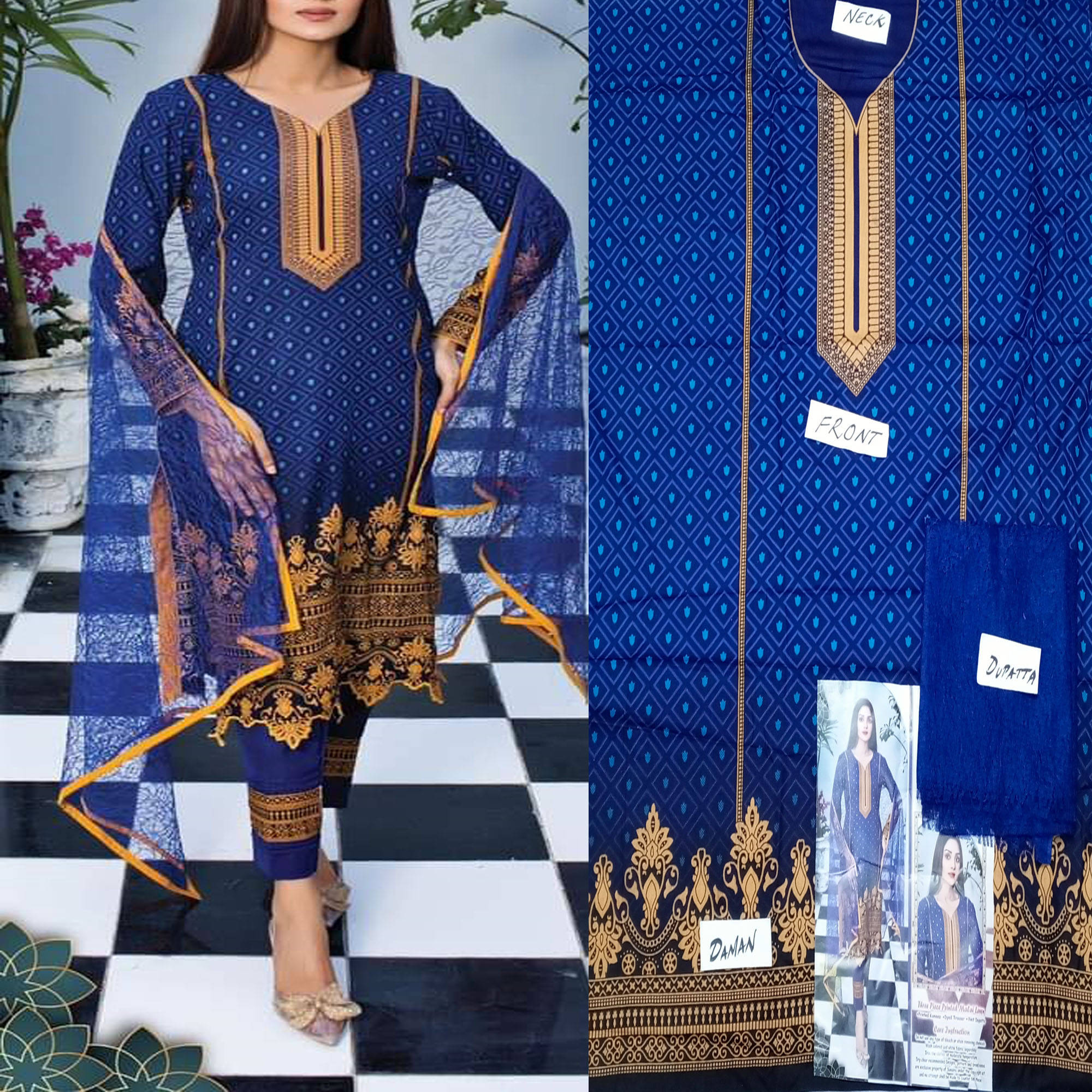 Fancy Malai Printed Unstitched 3 Piece Suit Best for Girls & women - Art# SS - FMPL - SC - M08 - UF