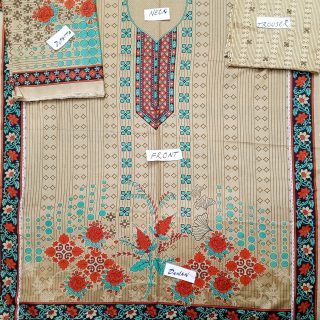 Fancy Printed Lawn Unstitched 3 Piece Suit Best for Girls  & women - Art# SS - FPL - SL8000-49 - UF