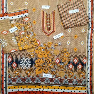 Fancy Printed Lawn Unstitched 3 Piece Suit Best for Girls  & women - Art# SS - FPL - SL8000-47 - UF