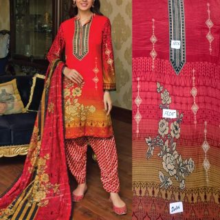 Fancy Printed Lawn Unstitched 3 Piece Suit Best for Girls  & women - Art# SS - FPL - LC - SL9000-14 - UF