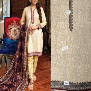 Fancy Printed Lawn Unstitched 3 Piece Suit Best for Girls  & women - Art# SS - FPL - LC - SL9000-15 - UF