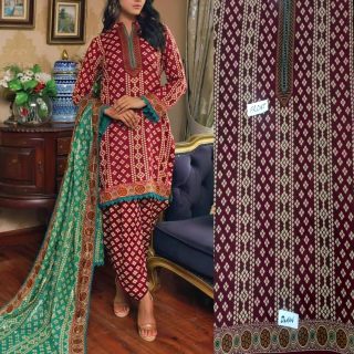Fancy Printed Lawn Unstitched 3 Piece Suit Best for Girls  & women - Art# SS - FPL - LC - SL9000-11 - UF