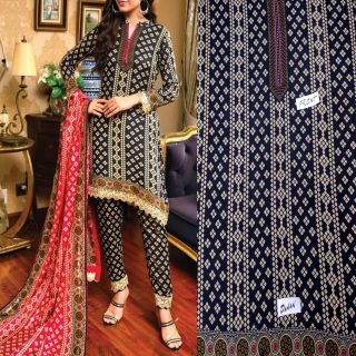 Fancy Printed Lawn Unstitched 3 Piece Suit Best for Girls  & women - Art# SS - FPL - LC - SL9000-08 - UF