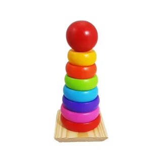 Rainbow Ring Tower - Kids Ring Game - Educational Toy -  Colorful Rings Art# SS- Toy-BEL-16Inc -0001