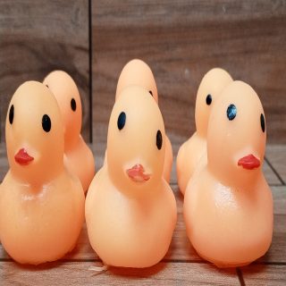 Pack of 6 Chu chu Squeeze Sound Ducks pure safe Rubber Material Random Multicolor for Bath Tubs, Swimming Pools & Play Houses for kids Art# SS-6 Ducks-0001