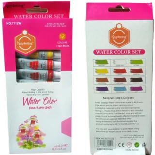 Keep Smiling Pack of 12 Water Color Tube Set - Multicolor - Size 6ml tube -Art# SS-KS-Water Color-St-AIP-011