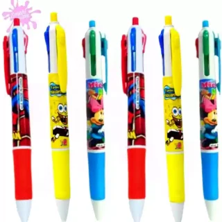 4 Color Kids Ball Pen (Cartoon Character) (1 Pcs)