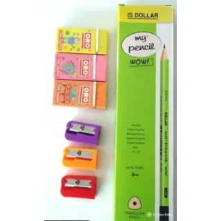 Dollar My Pencil WOW 12 +3 Oro Eraser +3 Sharpener