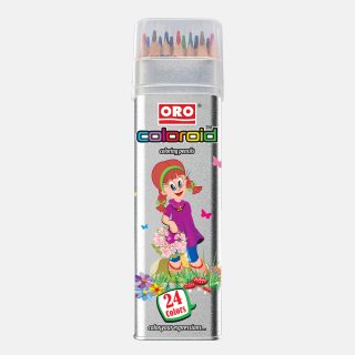 ORO Coloroid Tin Box 24 Pencil Colors