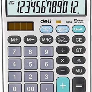 Deli Calculator 12-Digit Metal EM19810